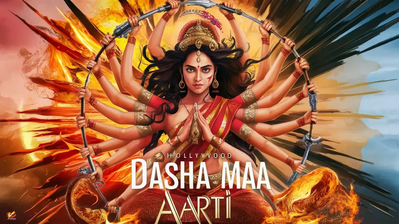 Dasha Maa Aarti Cinematic Poster Featuring Hindu Goddess