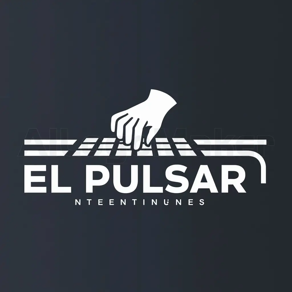 a logo design,with the text "el pulsar", main symbol:una mano pulsando un teclado,Moderate,be used in Internet industry,clear background