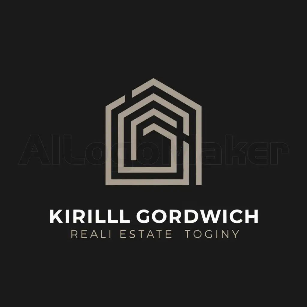 a logo design,with the text "Kirill Gordovich", main symbol:House on a black background,Minimalistic,be used in Real Estate industry,clear background