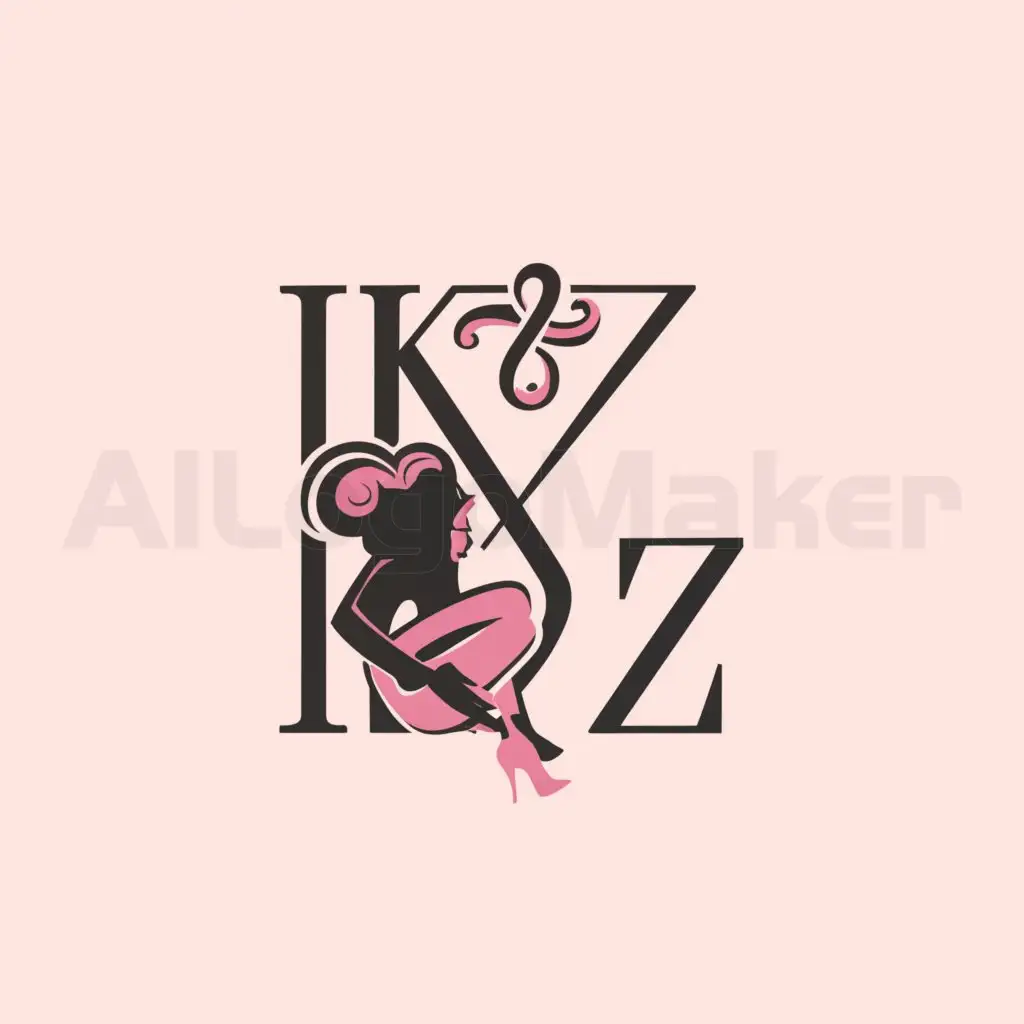 a logo design,with the text "KZ", main symbol:GOOD LOOKING GIRL AND SMALL HEAR IN FRONT OF FACE,Moderate,clear background