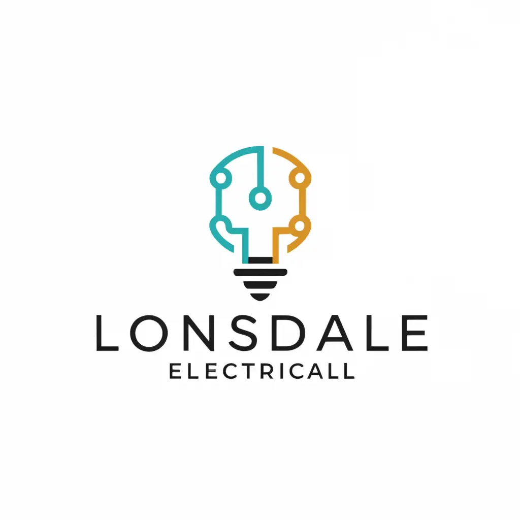 a logo design,with the text "Lonsdale electrical", main symbol:Light bulb and circuit,Minimalistic,clear background
