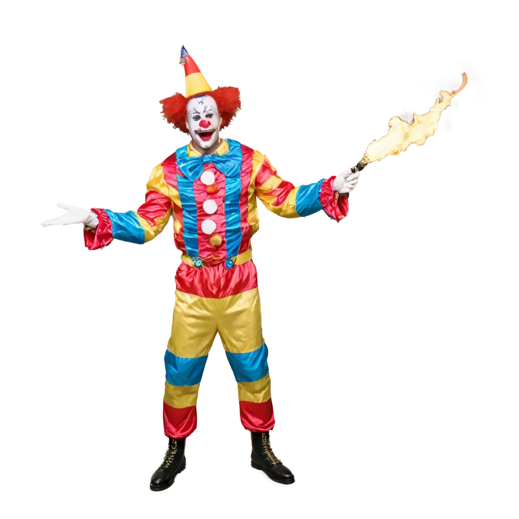 Captivating-Clown-on-Fire-A-PNG-Image-That-Sparks-Laughter