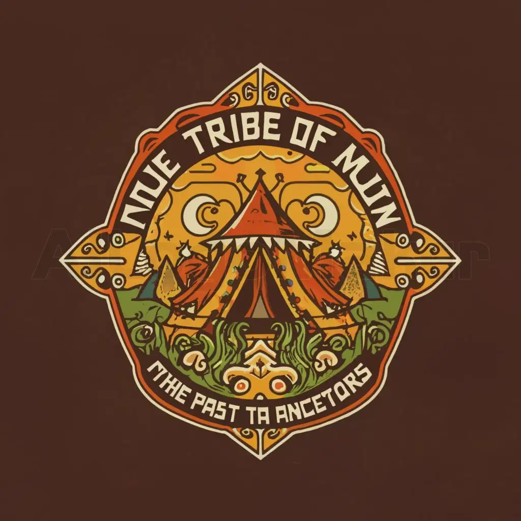 a logo design,with the text "The Tribe of Murom: Journey to the Past to Ancestors", main symbol:Glamping,complex,be used in Travel industry,clear background