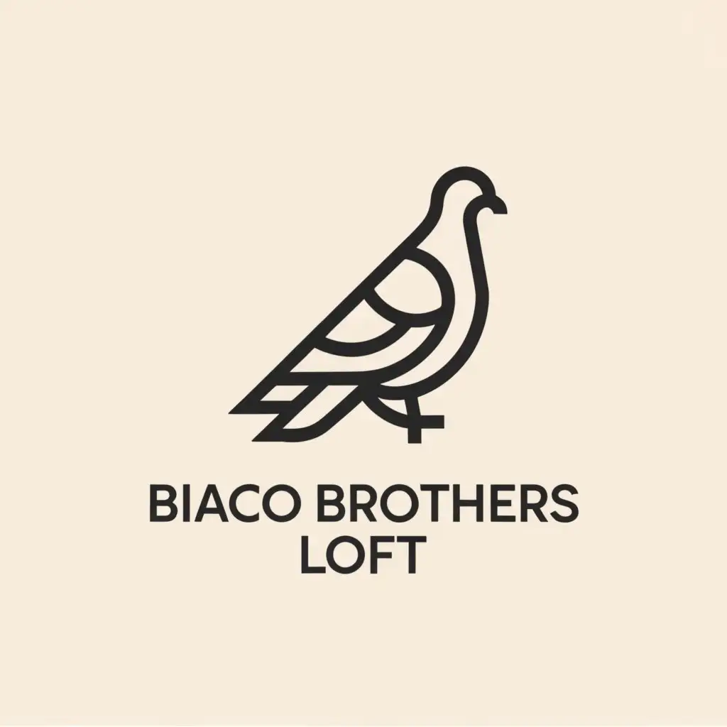a logo design,with the text "BIACO BROTHERS LOFT", main symbol:PIGEON,Moderate,be used in Animals Pets industry,clear background