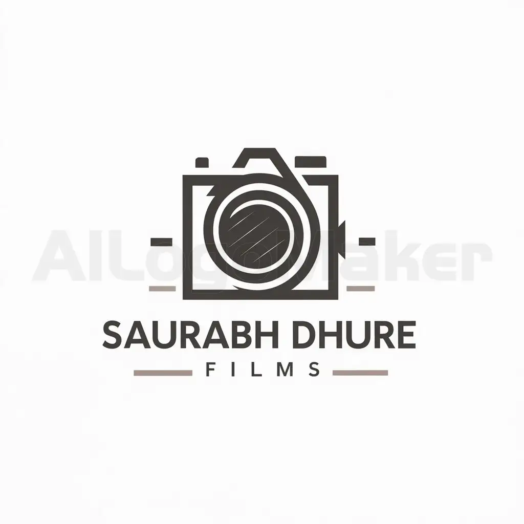 a logo design,with the text 'Saurabh Dhure Films', main symbol:Camera,Moderate,be used in Events industry,clear background