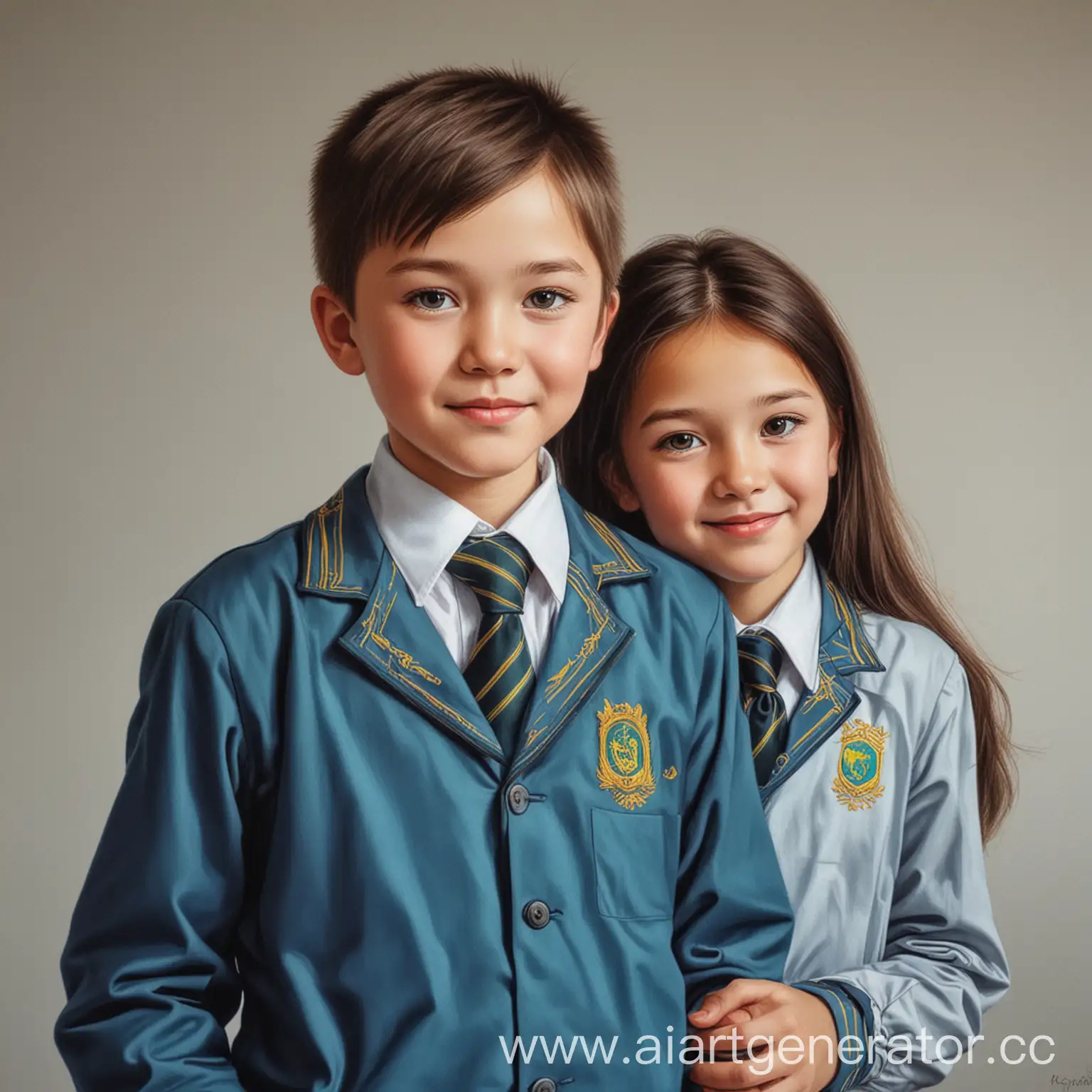 Kazakhstani-School-Pupils-in-Neat-Uniforms