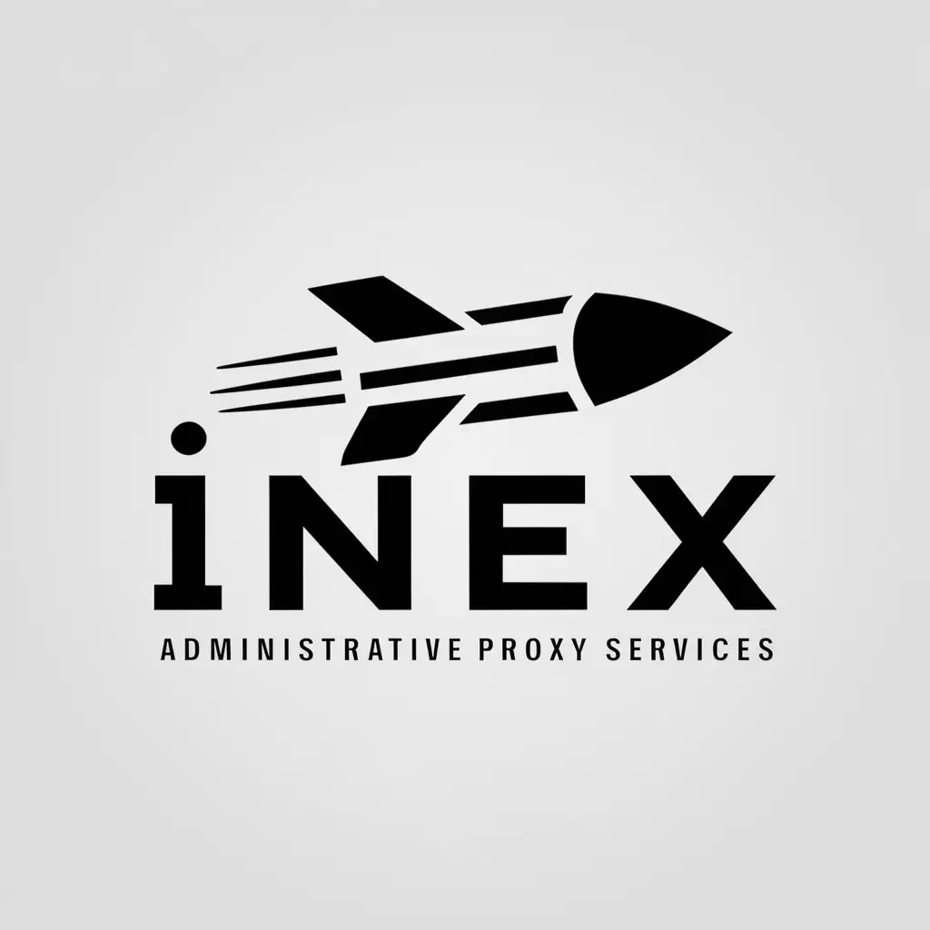 a logo design,with the text "INEX", main symbol:missile, administrative proxy services,Moderate,be used in Internet industry,clear background