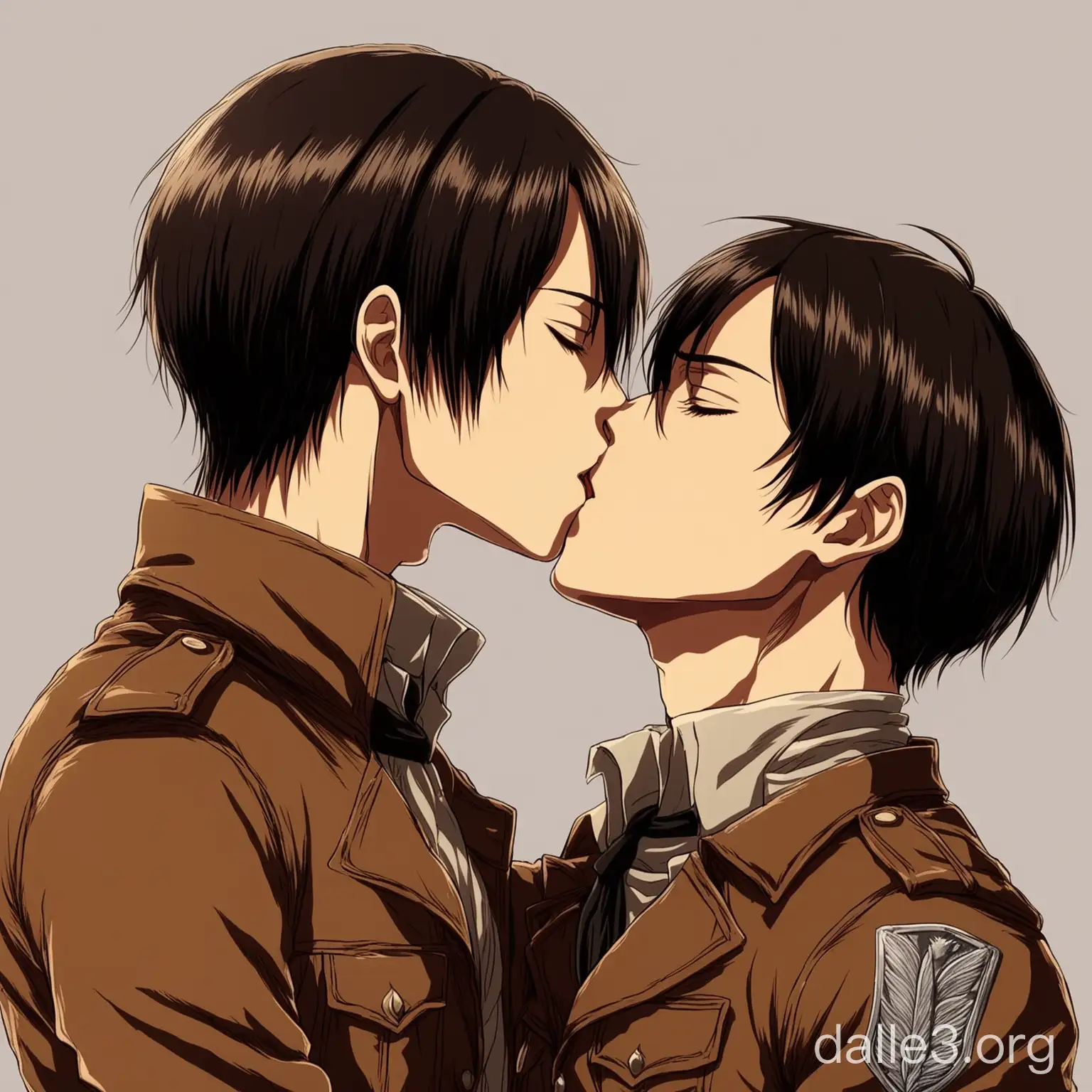 Levi Akkerman with Eren tender kiss