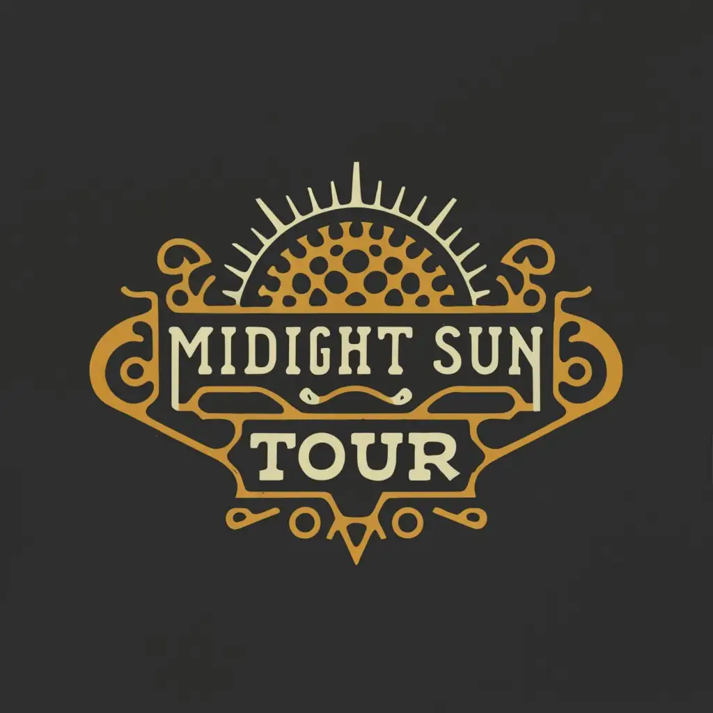 a logo design,with the text 'Midnight Sun Tour', main symbol:Motorcycle,Moderate, be used in Travel industry, clear background