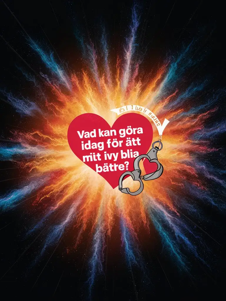 super nova, beautify colours, with this sentence "Vad kan jag göra idag för att mitt liv ska bli bättre?" ❤️‍🩹 