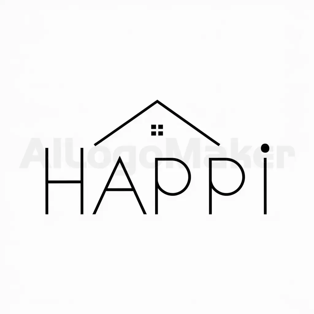 a logo design,with the text "Happi", main symbol:dom,Minimalistic,be used in Real Estate industry,clear background