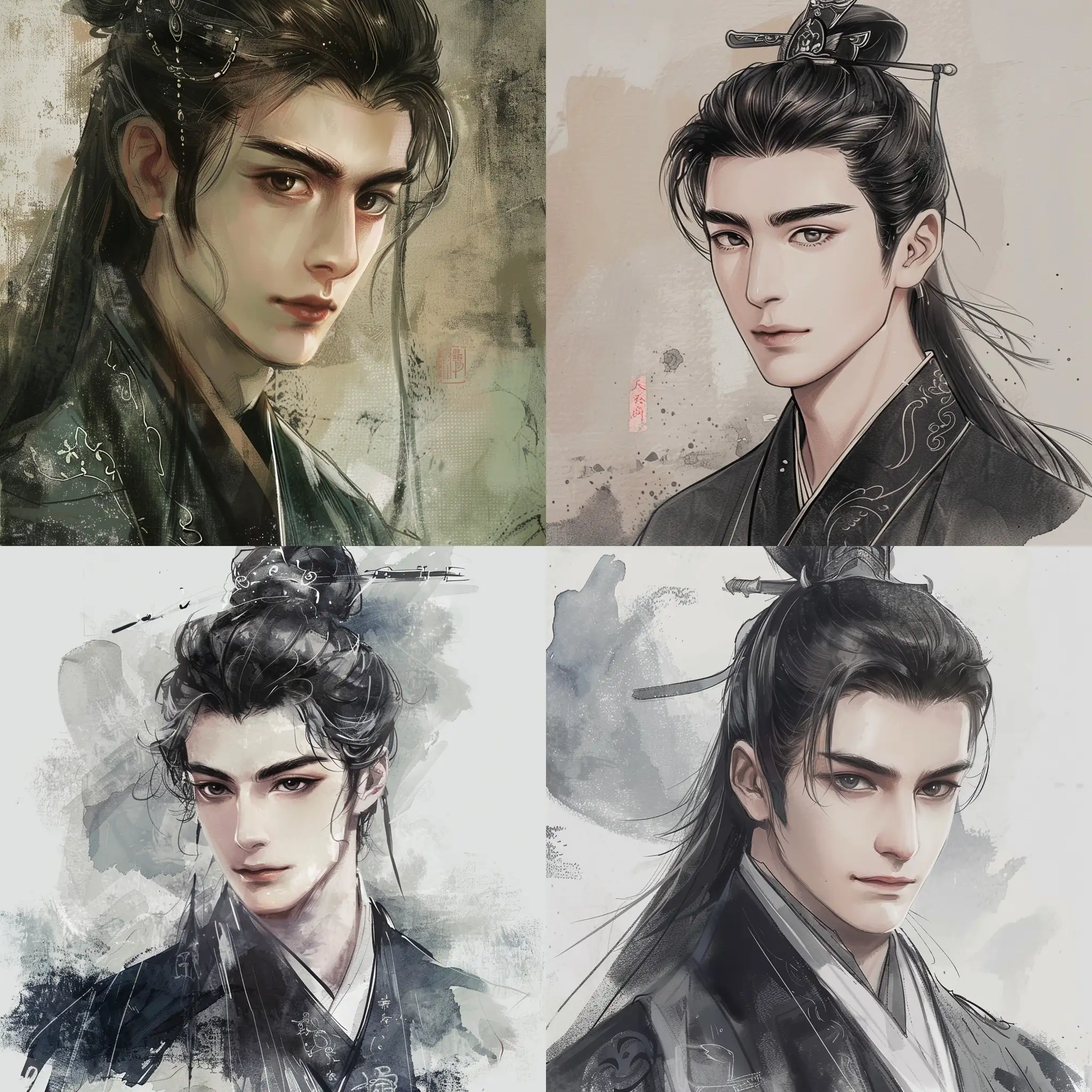 Elegant-Portrait-of-a-Handsome-Man-in-Ancient-Wind-Style