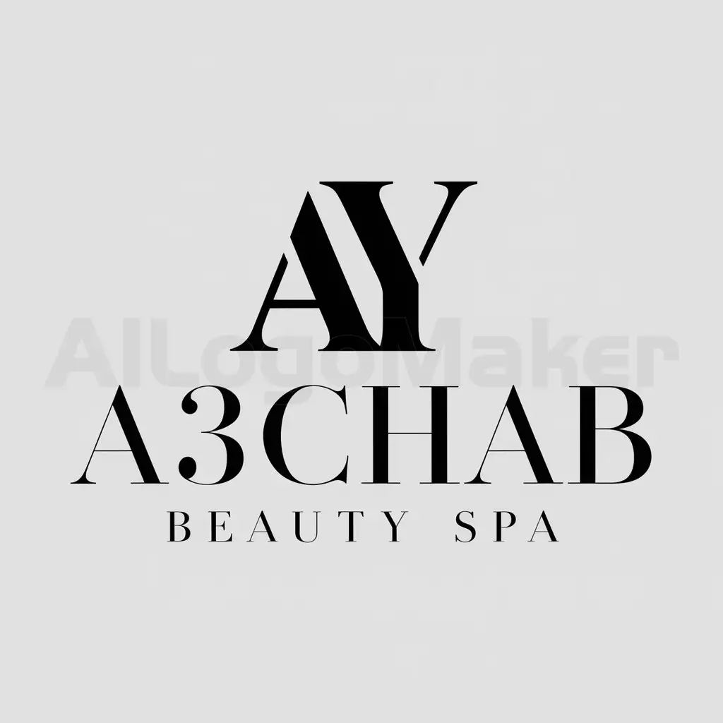 a logo design,with the text "A3CHAB", main symbol:AY,Moderate,be used in Beauty Spa industry,clear background