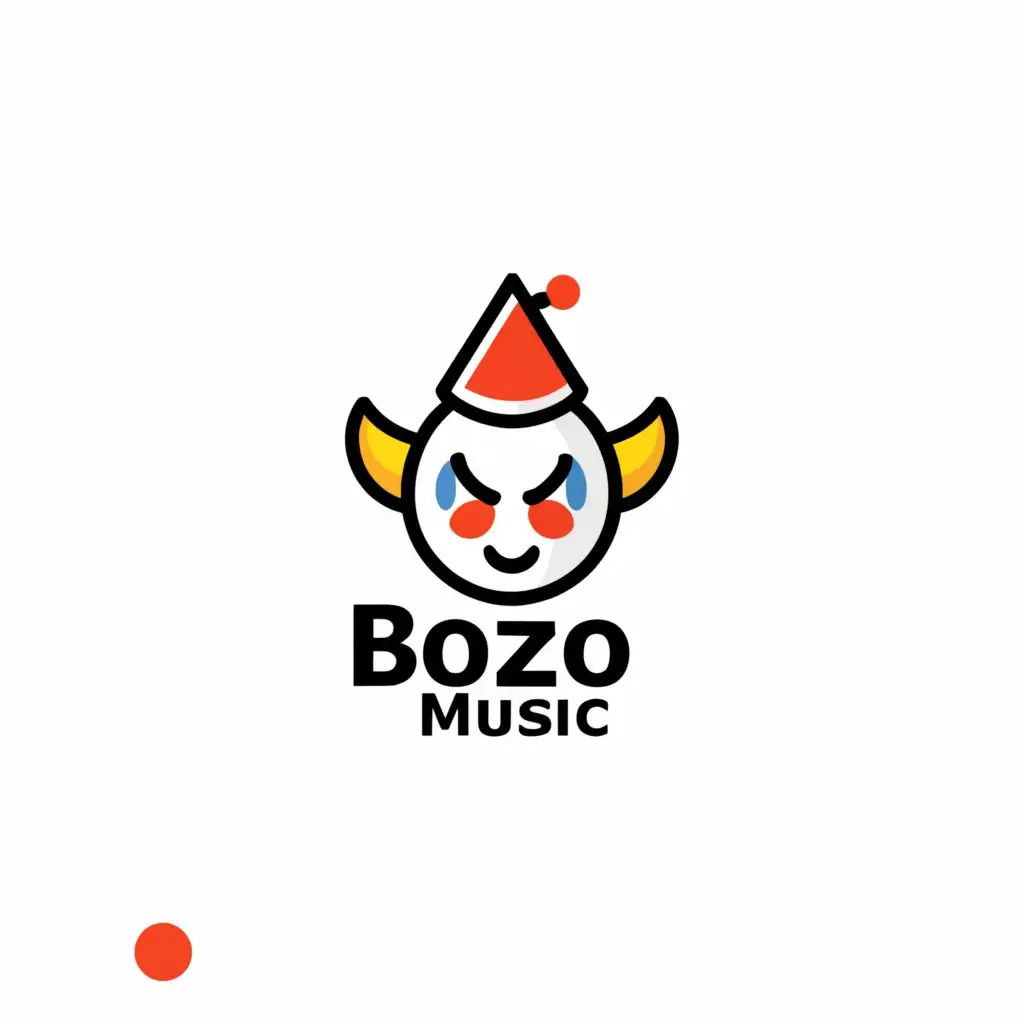 a logo design,with the text "Bozo Music", main symbol:Clown,Minimalistic,be used in recording studio industry,clear background
