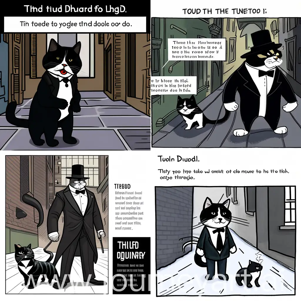 Intense-Negotiation-Between-Tuxedo-Cat-and-Bulldog-in-Dark-Alley