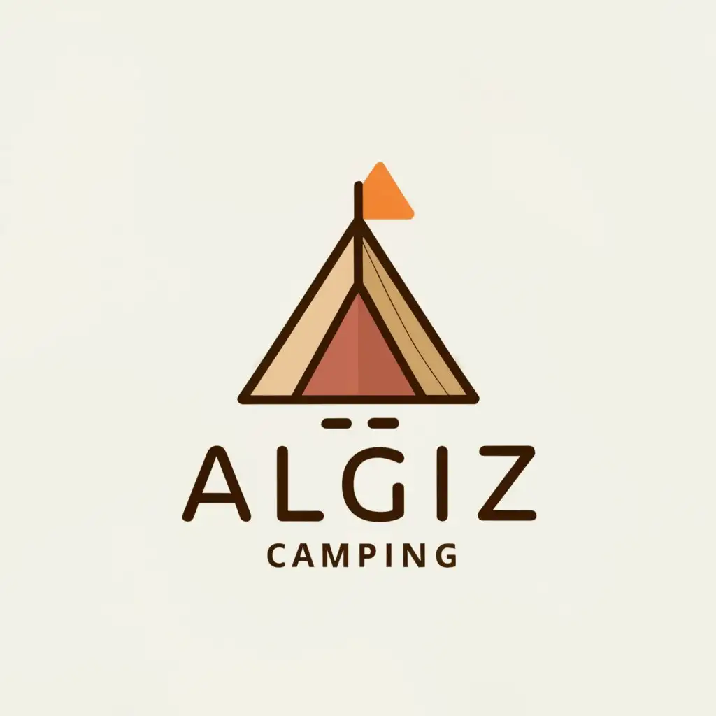 a logo design,with the text "ALGIZ Camping", main symbol:tent,Moderate,be used in Travel industry,clear background