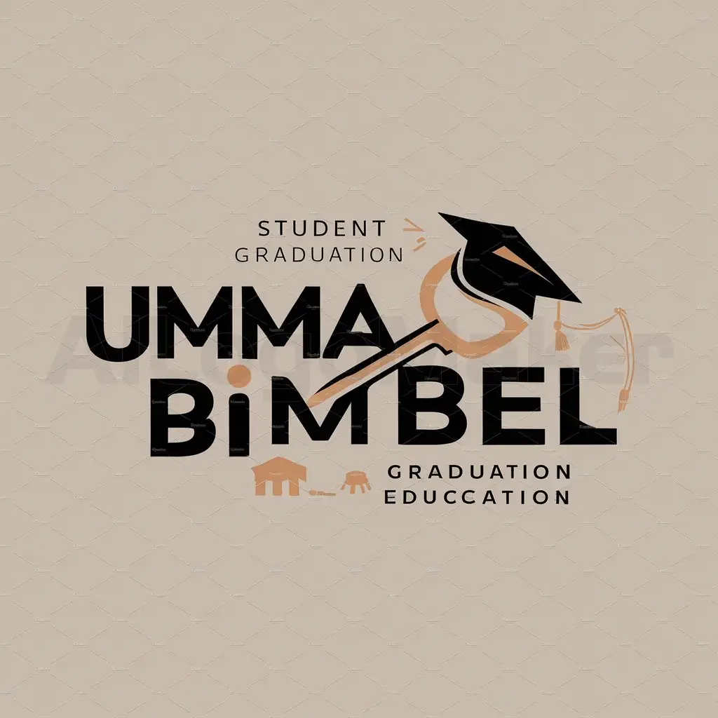 a logo design,with the text "UMMA BIMBEL", main symbol:Key, Student Graduation,Moderate,be used in Education industry,clear background