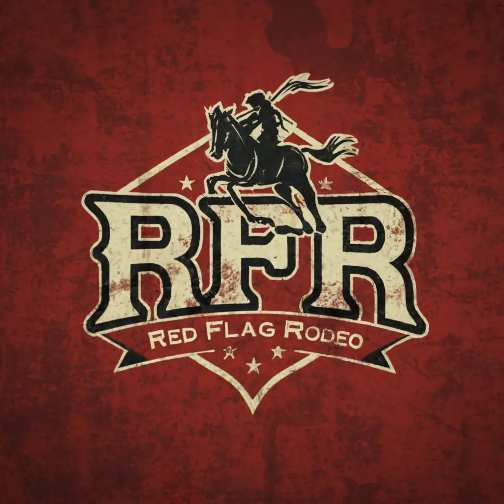 LOGO-Design-For-RFR-Red-Flag-Rodeo-Dynamic-Red-Flag-Emblem-for-a-Country-Music-Band