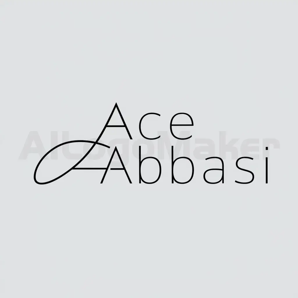 a logo design,with the text "ACE ABBASI", main symbol:minimal typography,Moderate,be used in Others industry,clear background