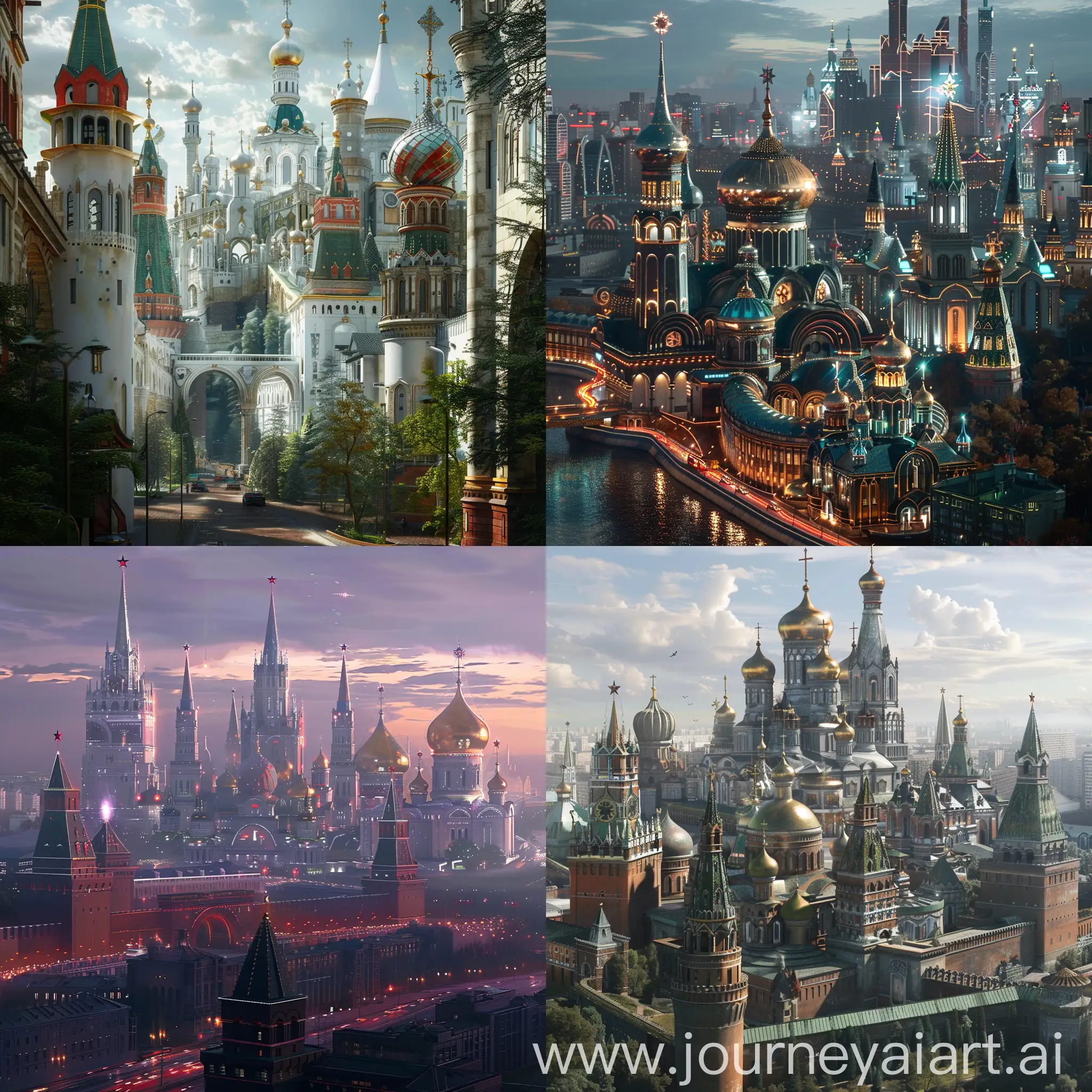 Futuristic Moscow Kremlin, in cinematic style