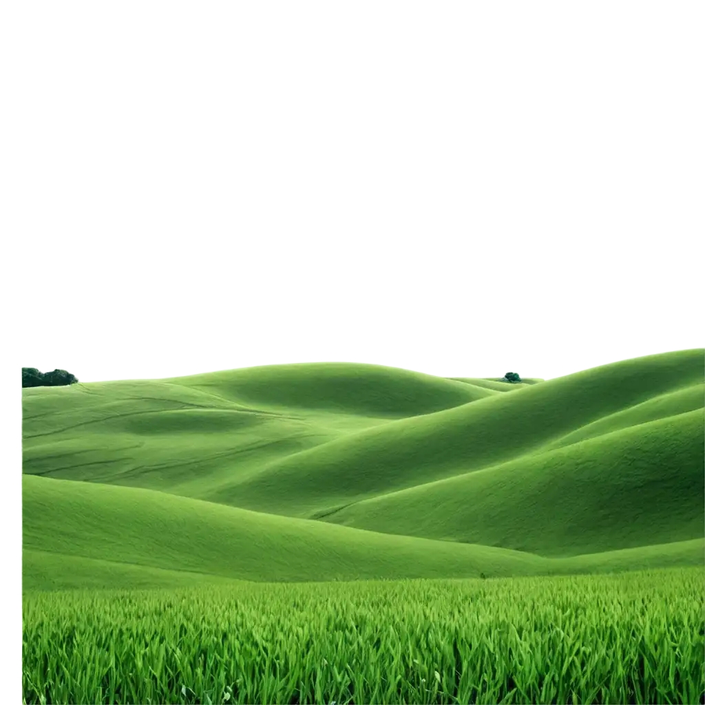 Green field in Windows XP wallpaper style,With effects of shooting on a VHS camera