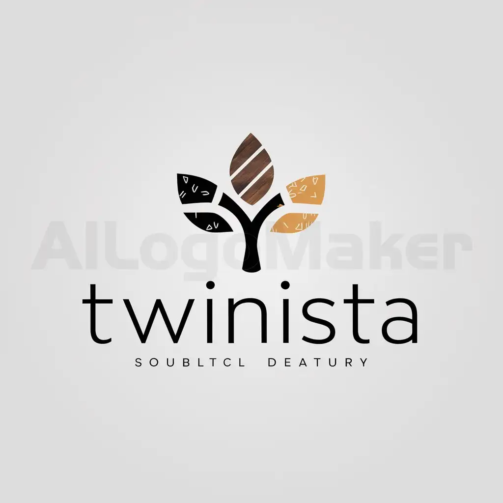 a logo design,with the text "TWINISTA", main symbol:We need a logo design for our company, which sells an innovative product, which is especially used in outdoor settings. The product will be sold in the premium segment and it is designed in a very minimalist style, so the logo should be elegant and minimalistic in style as well. The product's color is composed of 95% black, 3% dark walnut wood, and 2% ocher. Requirement for the Logo:- Minimalistic in Style,Minimalistic,be used in 0 industry,clear background