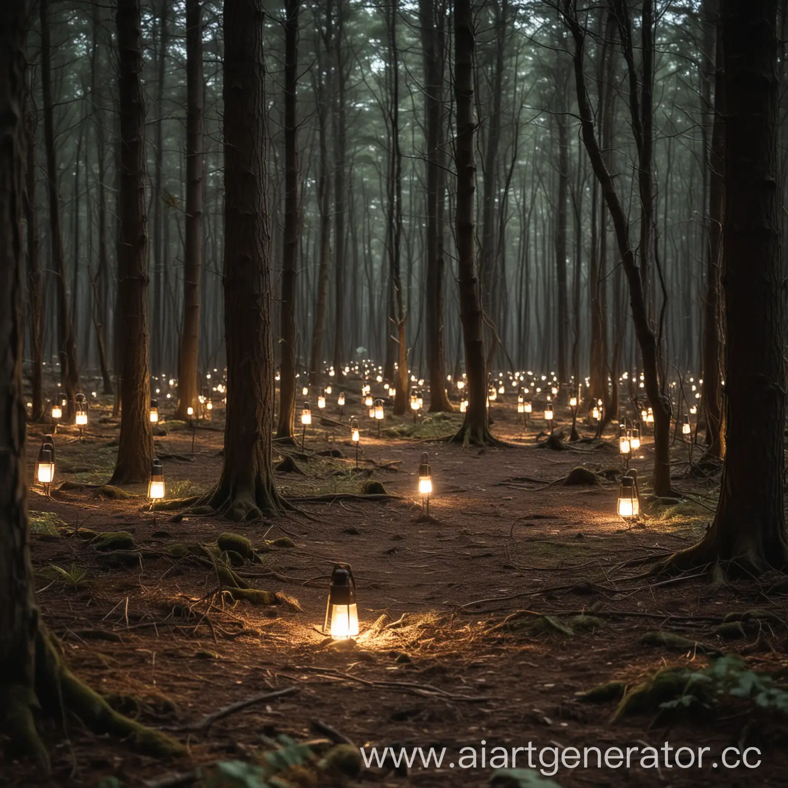 Enchanted-Forest-Illuminated-by-Lamps