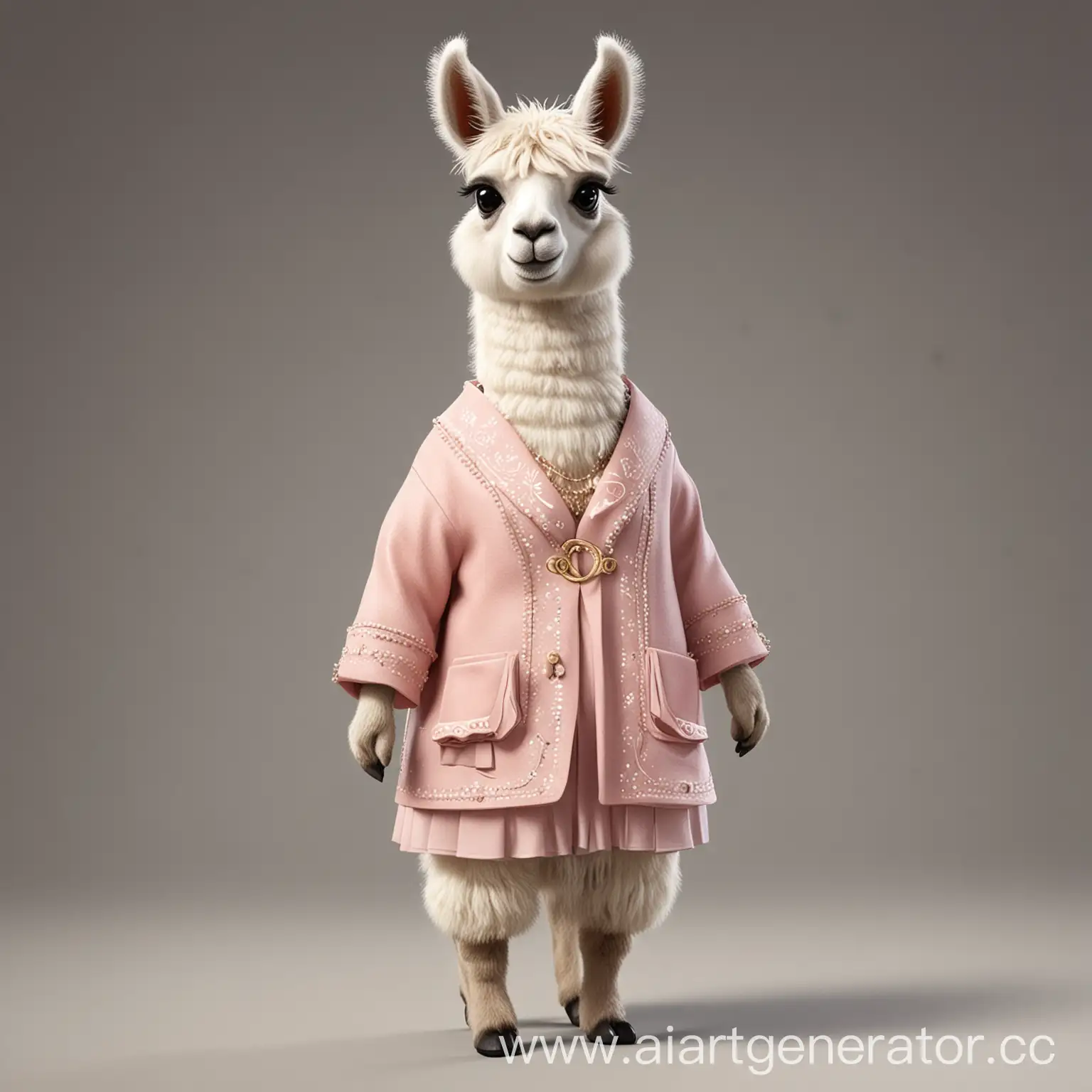 Stylish-Llama-Fashion-Model-in-DiorInspired-Dress