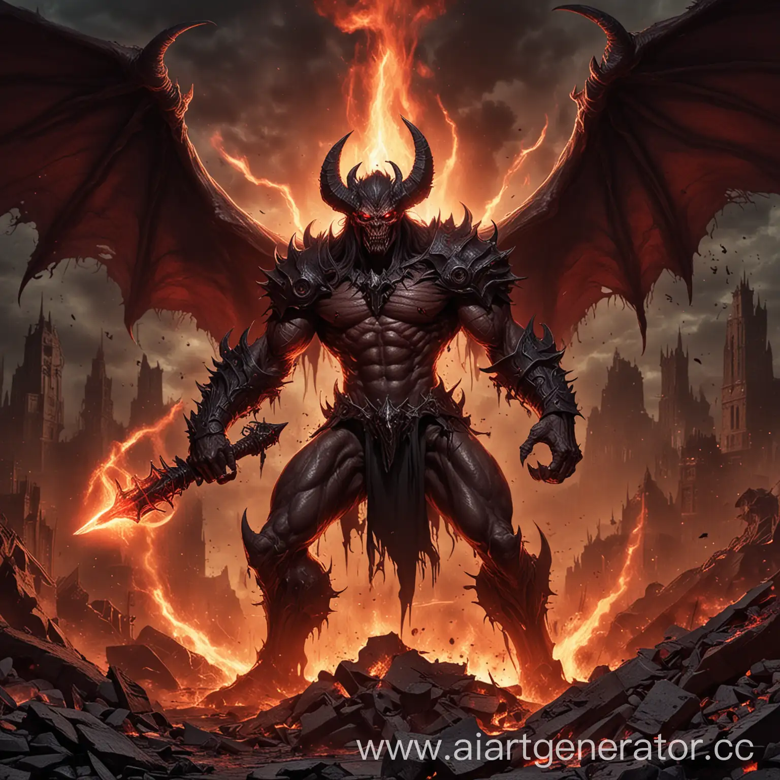 Mystical-Warrior-Battling-Demonic-Forces-in-Fiery-Abyss