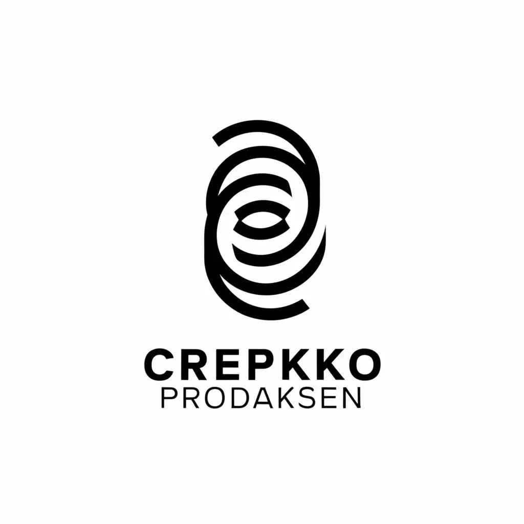 a logo design,with the text "'crepko prodaksen'", main symbol:abstract,Минималистичный,be used in Другие industry,clear background