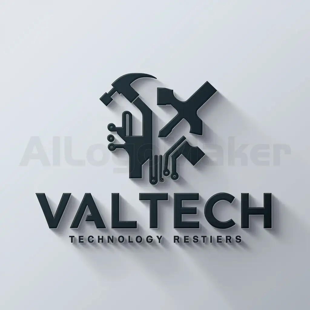 LOGO-Design-For-Valtech-Modern-Technology-Emblem-on-Clear-Background
