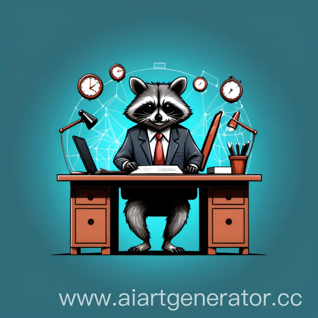 Relaxed-Raccoon-in-Government-Office-Cartoon-Application-Icon