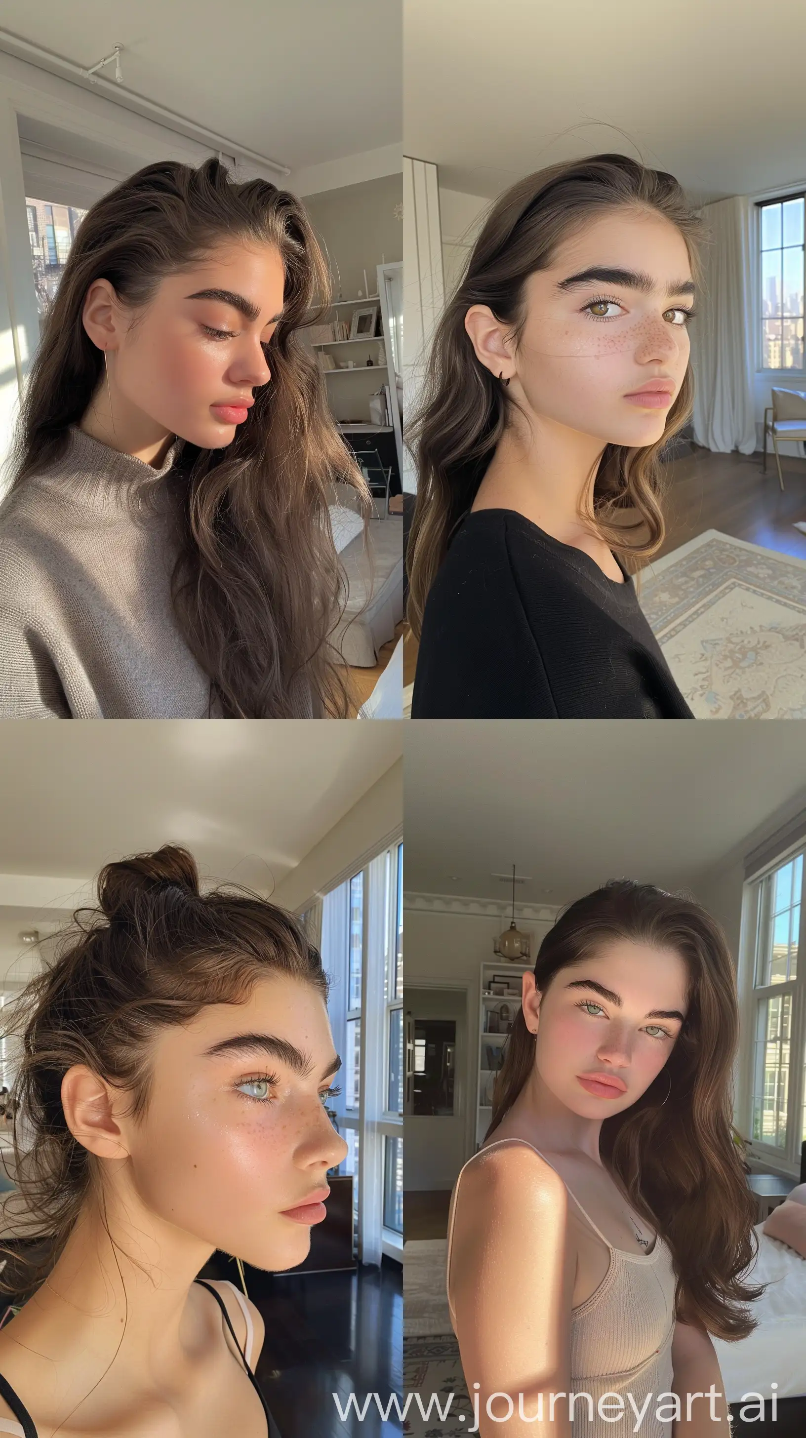 Fashionable-Instagram-Selfie-Haley-Kalils-15YearOld-Sister-in-Stylish-New-York-Apartment