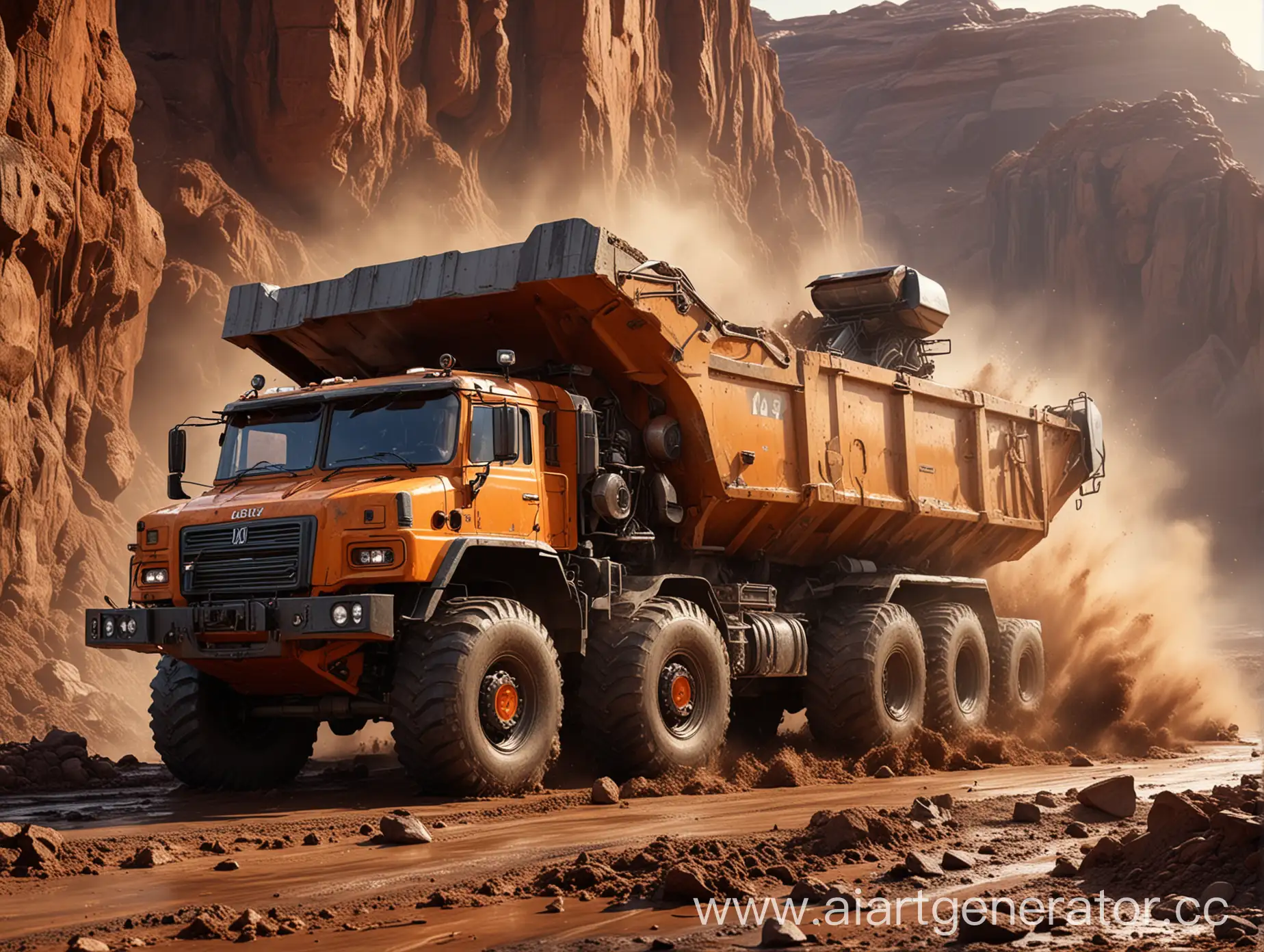 Futuristic-FourAxle-MAz-Dump-Truck-Navigating-Martian-Terrain-in-HighResolution-Professional-Photo