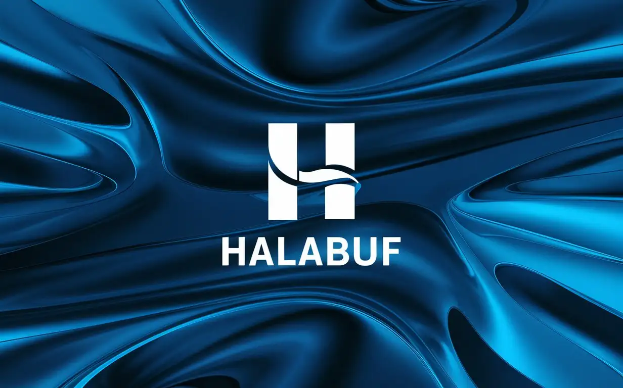 лого HALABUF на фоне синей абстракции 4к