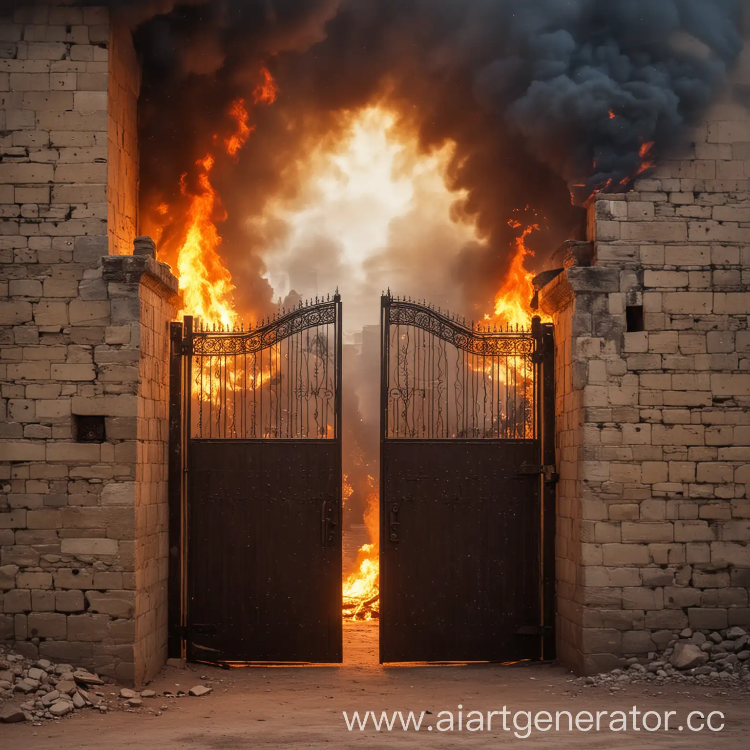 ворота в арабскую в крепость с огнями