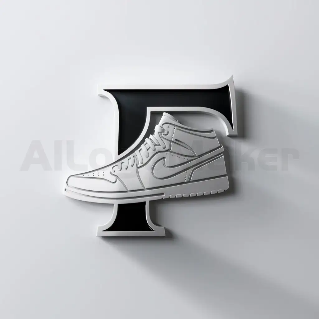 a logo design,with the text "F", main symbol:draw sneaker logo beautiful white background white color,Moderate,clear background