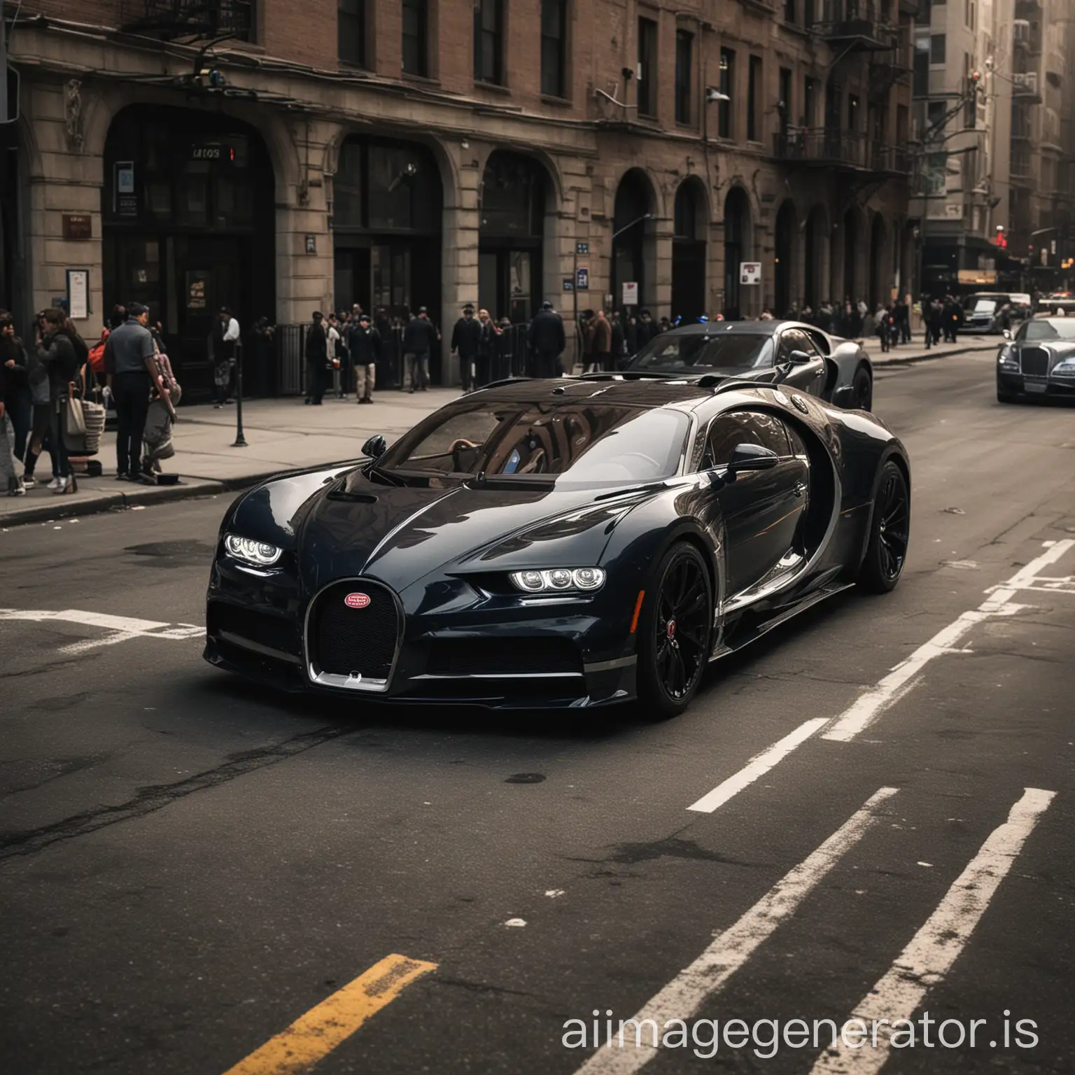 Luxury-Bugatti-Car-in-Gotham-City-Streets