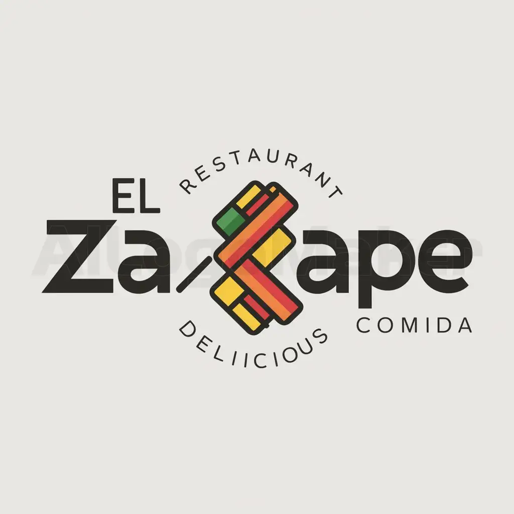 a logo design,with the text "El Zarape", main symbol:Comida and a Mexican sarape,Moderate,be used in Restaurant industry,clear background