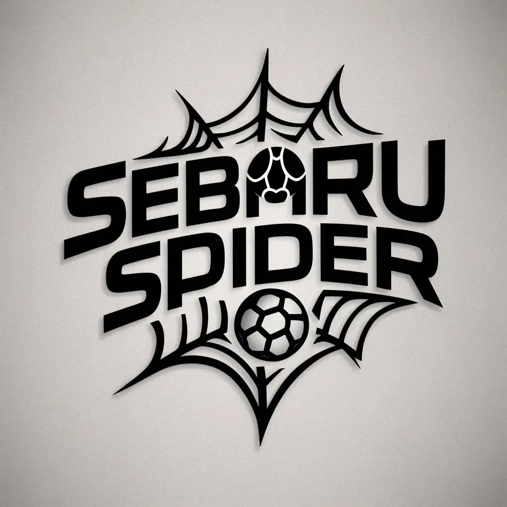 a logo design,with the text "SEBARU SPIDER", main symbol:["Handball","Spider web"],Moderate,be used in Sports Fitness industry,clear background