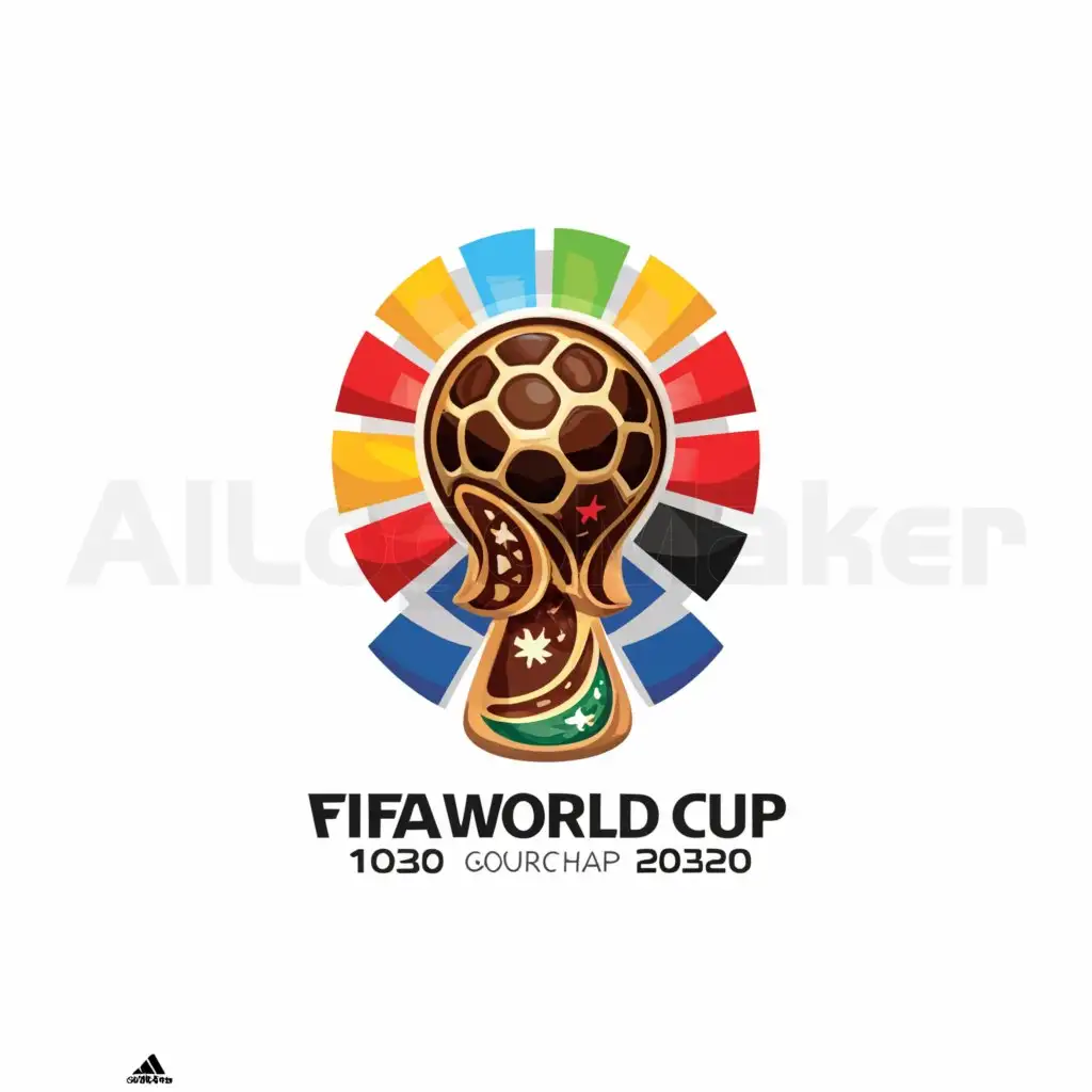a logo design,with the text "FIFA WORLD CUP 2030", main symbol:It's a logo for the FIFA World Cup in 2030 with the hosts Spain, Portugal, and Morocco, Uruguay, Argentina, and Paraguay,Minimalistic,be used in Sports Fitness industry,clear background