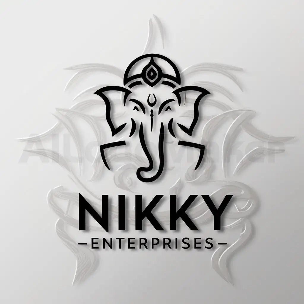 a logo design,with the text "NIKKY ENTERPRISES", main symbol:Ganesh,complex,be used in Retail industry,clear background
