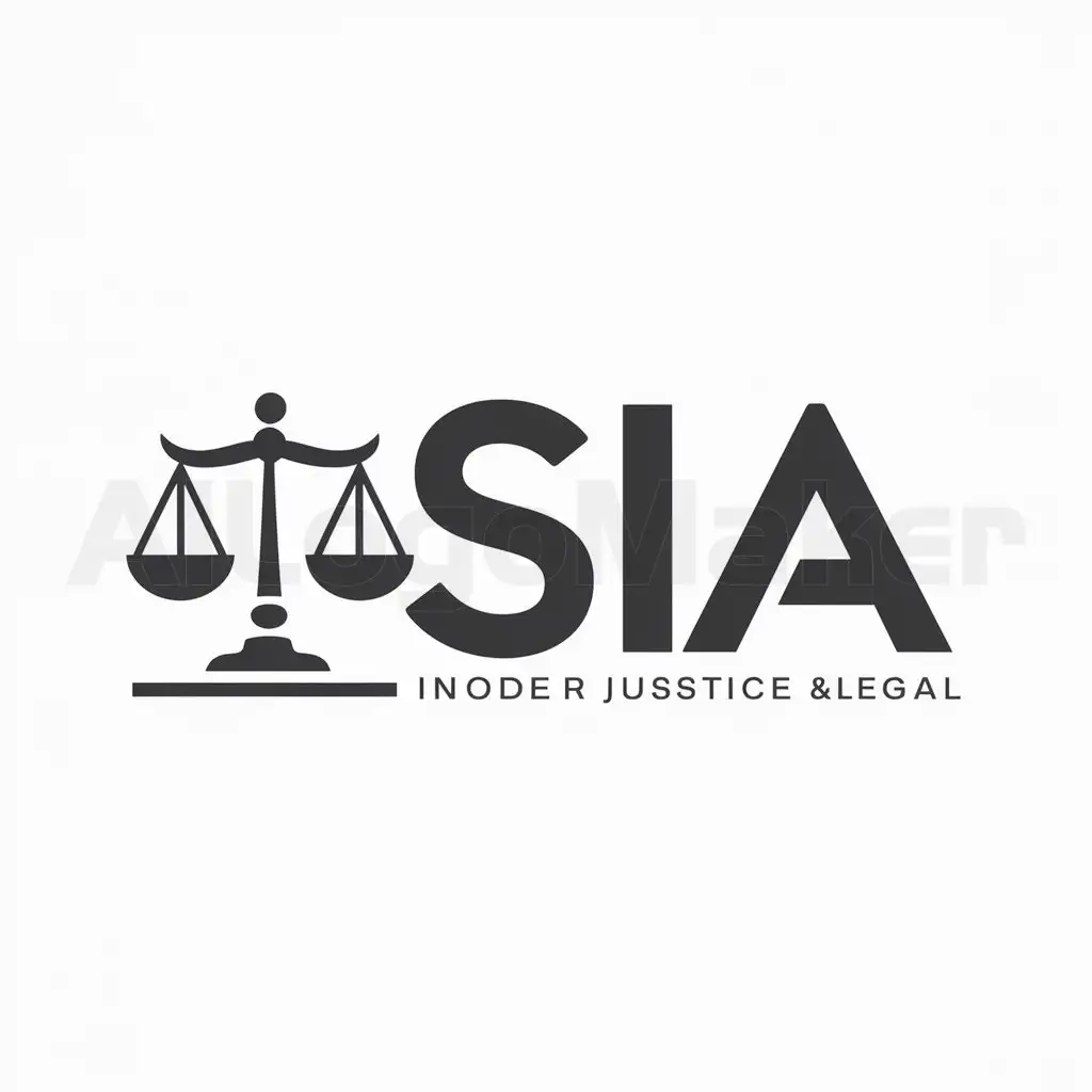 a logo design,with the text "SIA", main symbol:scale,Moderate,be used in Legal industry,clear background