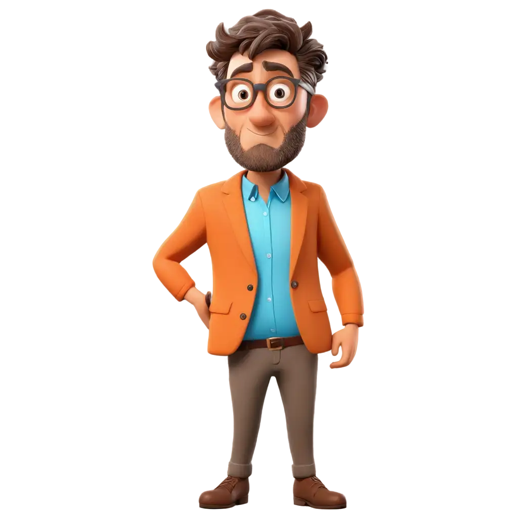 Detailed-Vector-Cartoon-PNG-Mascot-of-a-Confused-Man-with-Glasses