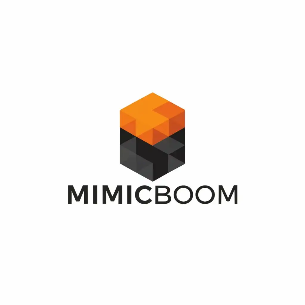 a logo design,with the text "MimicBoom", main symbol:Minecraft,Moderate,be used in Others industry,clear background