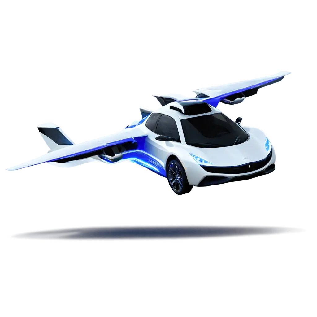 flying car with blue laser streams
