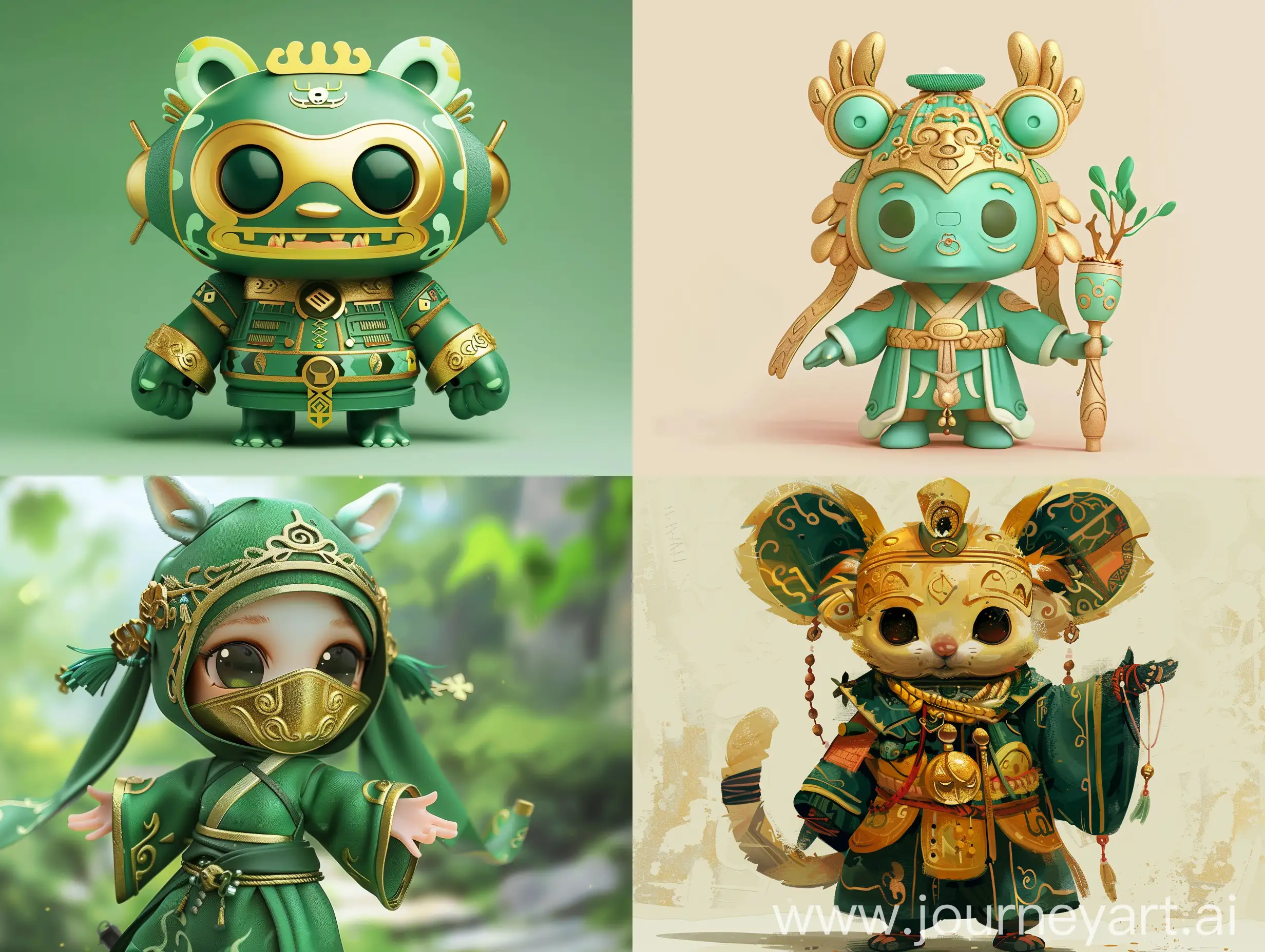 Adorable-Samsung-Pile-IP-in-Green-with-Golden-Mask-and-Ancient-Clothing