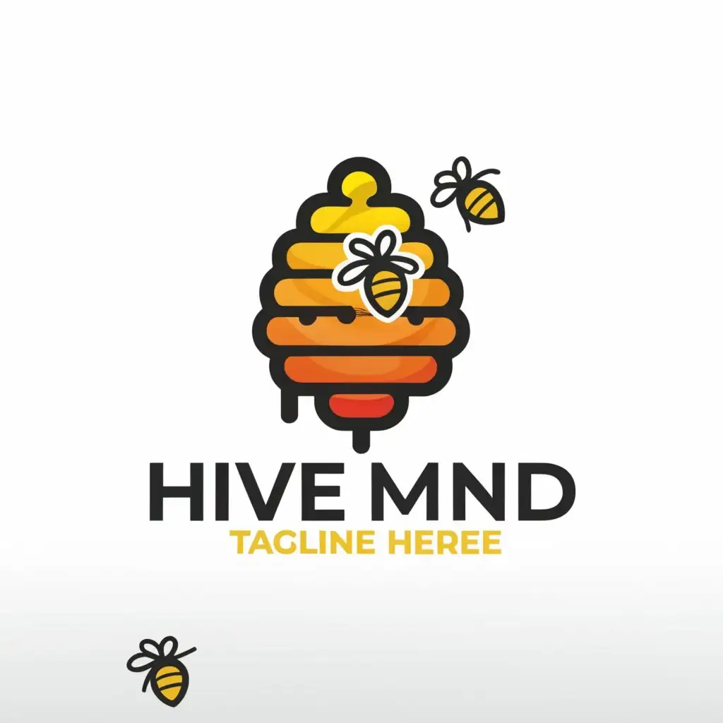 a logo design,with the text 'hive mind', main symbol:cute bee hive,Moderate,clear background,pastel colors