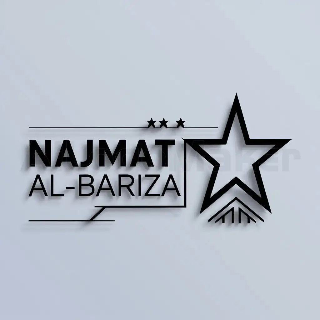 a logo design,with the text "Najmat Al-Bariza ", main symbol:star,Minimalistic,be used in Construction industry,clear background