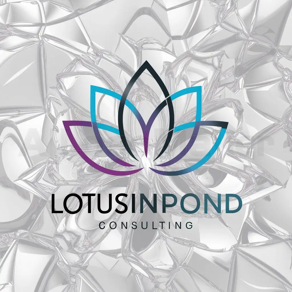 a logo design,with the text "Lotusinpond Consulting", main symbol:Lotus,complex,clear background